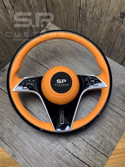 Tangerine Luxe Leather Steering Wheel – Mercedes Fit